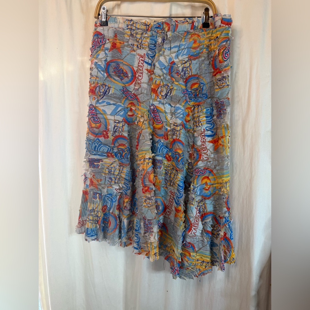 Colorful “Girl Power” Asymmetrical Skirt